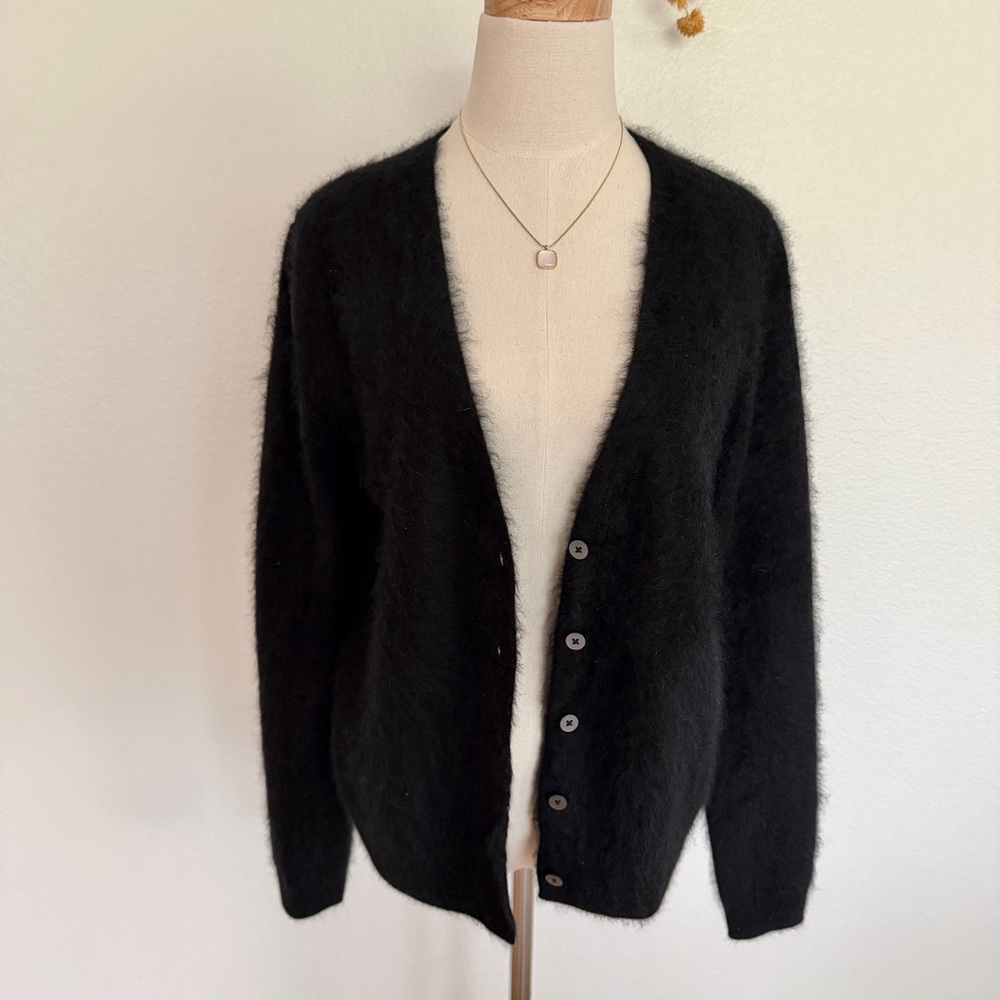 🖤 VS Cashmere Fuzzy Knit Black Cardigan Sweater - Picture 5 of 16